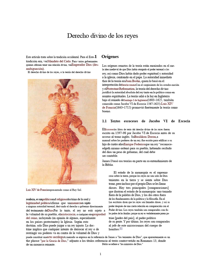 Derecho Divino de Los Reyes PDF | PDF