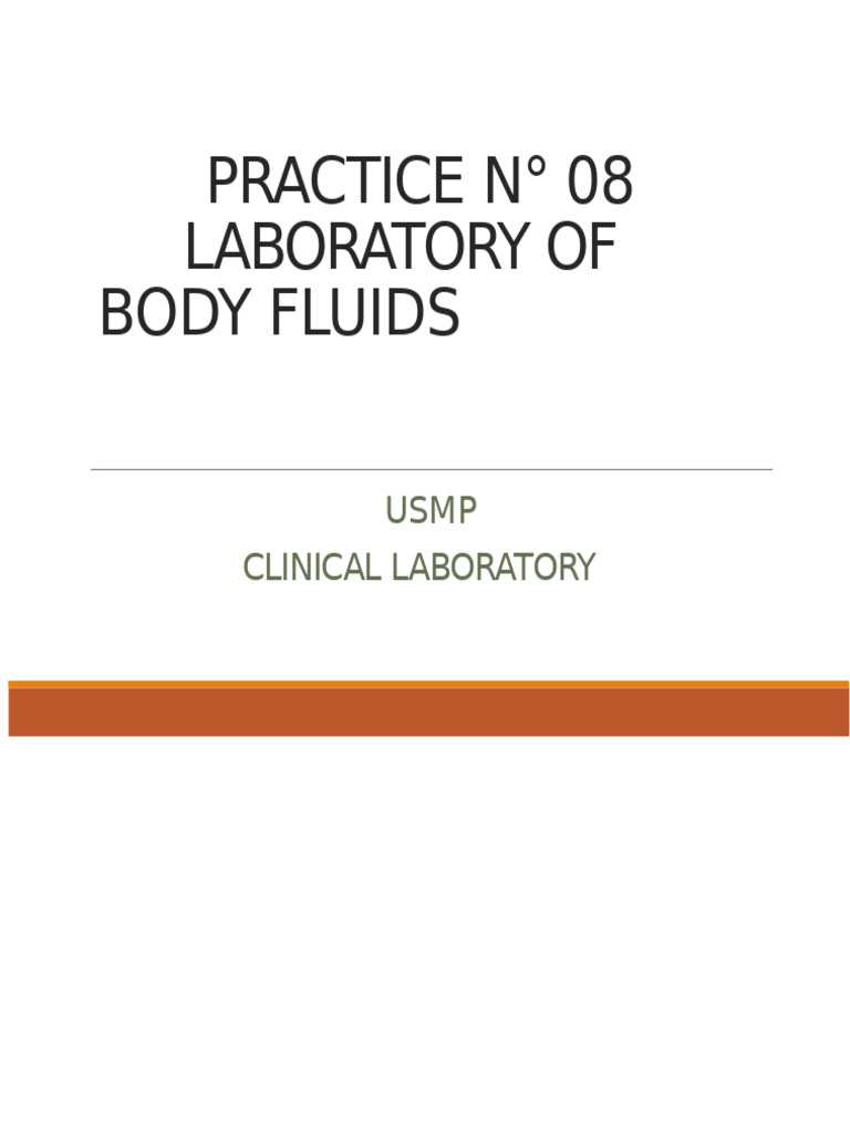 (Lab) Clinical Laboratory - Body Fluids | PDF | Medical Specialties ...