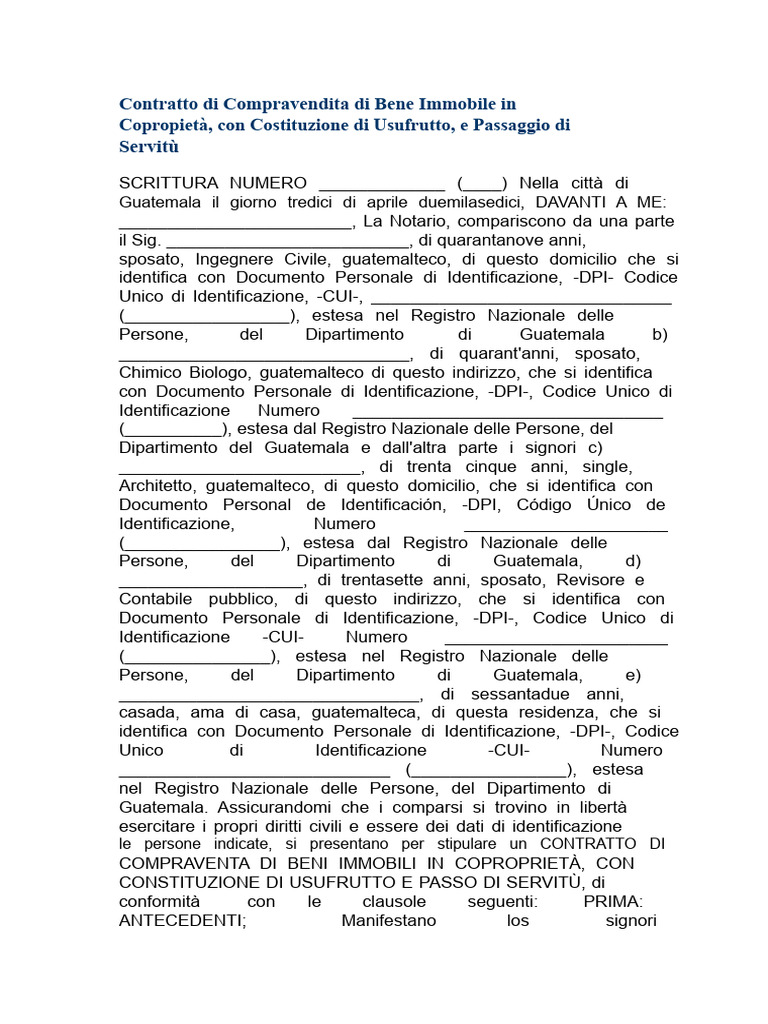 Contratto Di Compravendita Di Bene Immobile in Condivisione | PDF