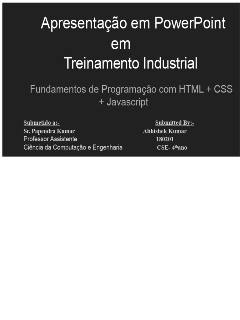 Fundamentos de HTML, CSS e JavaScript | PDF | Elemento HTML | Html