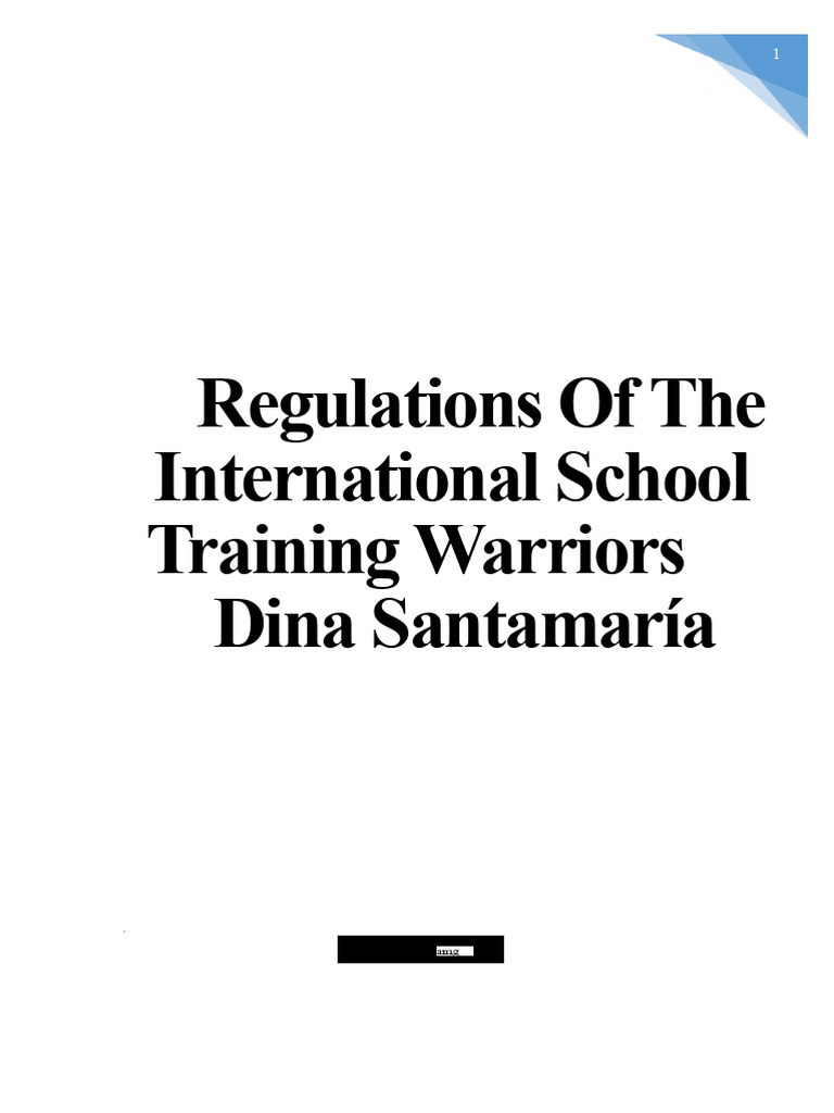 Regulations of The International Training School | PDF | Religious ...