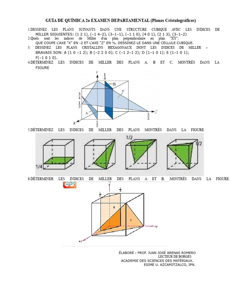 Plans Cristallographiques et Indices de Miller | PDF