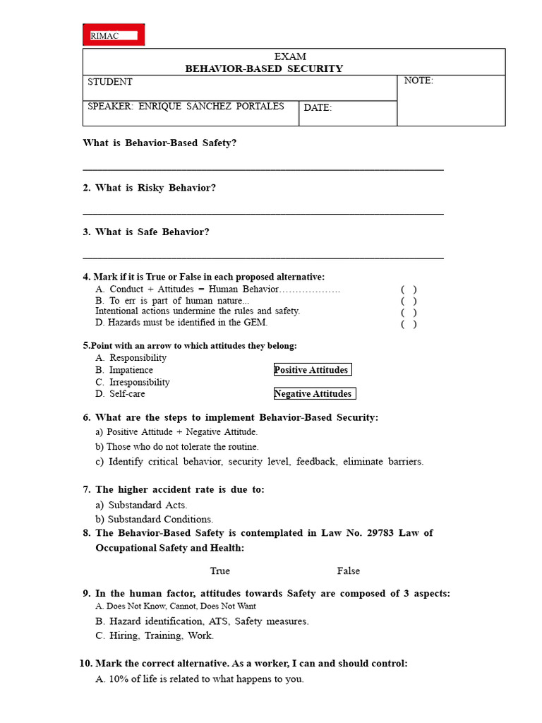 Exam Behavior Based Security Rimac EAS | PDF
