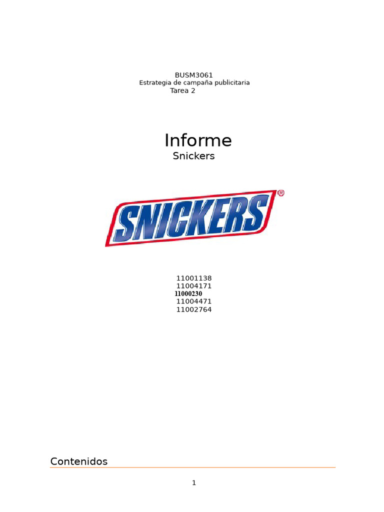 Estrategia Publicitaria Snickers Helado | PDF | Marca | Facebook