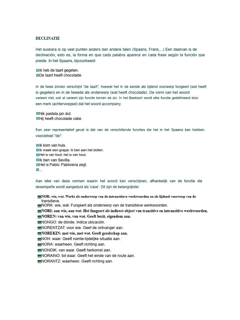 De Verbuiging in Het Basque | PDF