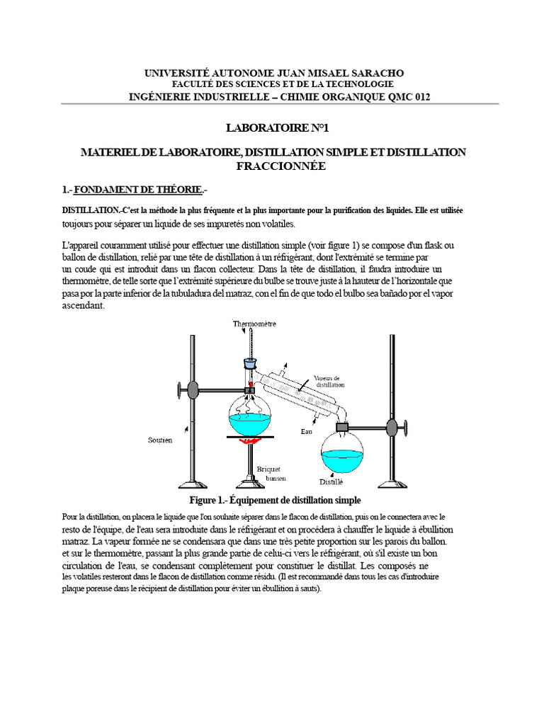 Distillation Simple et Fractionnée en Lab | PDF | Distillation | Vapeur