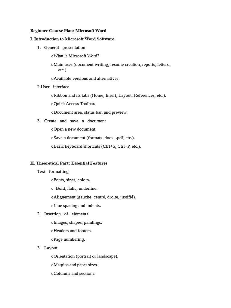 Microsoft Word Beginner Course Guide | PDF | Microsoft Word | Page Layout