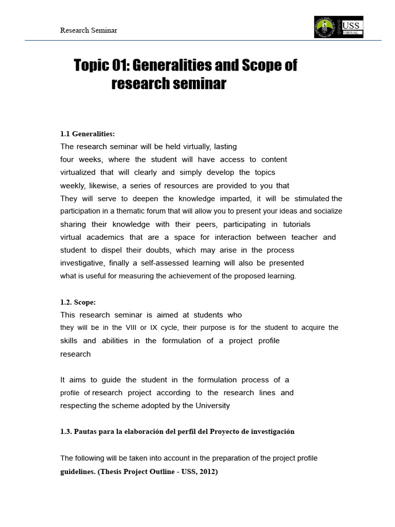 Topic 01 - Generalities and Scope of The Seminar | PDF | Sampling ...