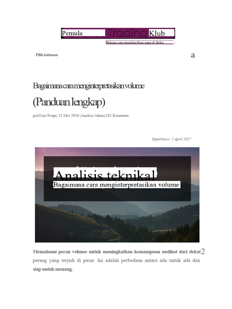 Panduan Lengkap Memahami Volume Pasar | PDF