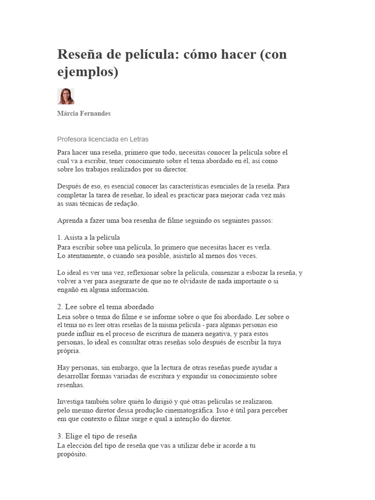 Cómo escribir una reseña de película | PDF