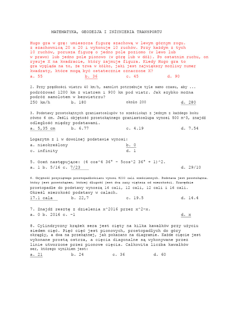 Math Answer Key PDF | PDF