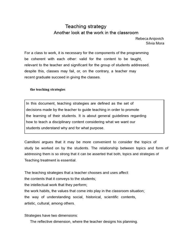 Effective Teaching Strategies for Learning | PDF | Learning | Teachers