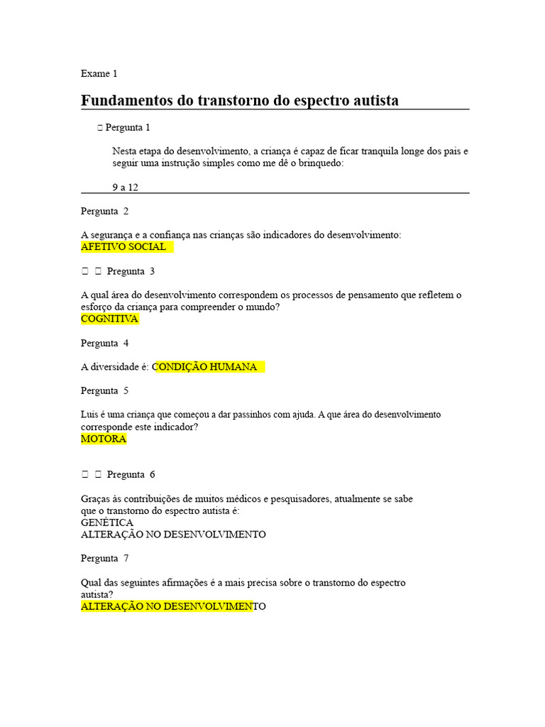 Fundamentos do Transtorno do Espectro Autista | PDF | Autismo | Psicologia
