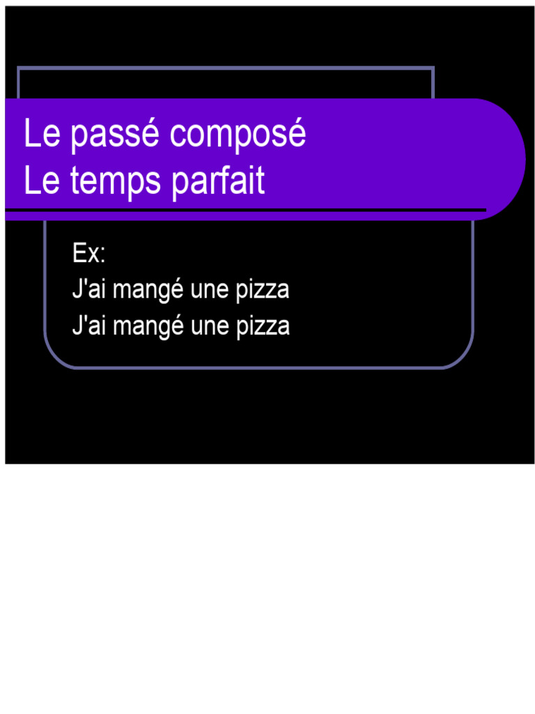 Comprendre le passé composé en français | PDF | Verbe | Linguistique