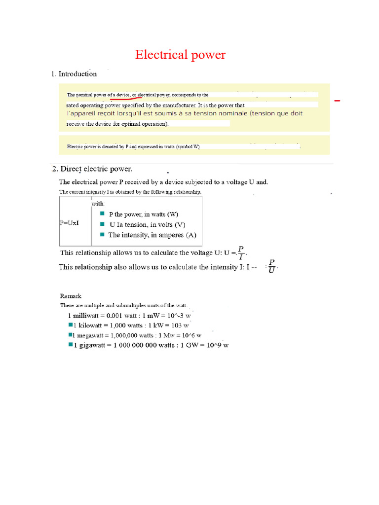 Electrical Power Calculations Exercises | PDF | Power Supply | Mains ...
