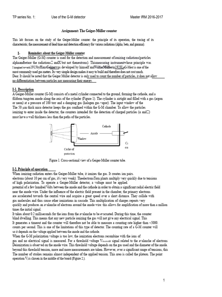 TP Geiger Muller 2016 - Assignment - 1 | PDF | Ionization | Electricity