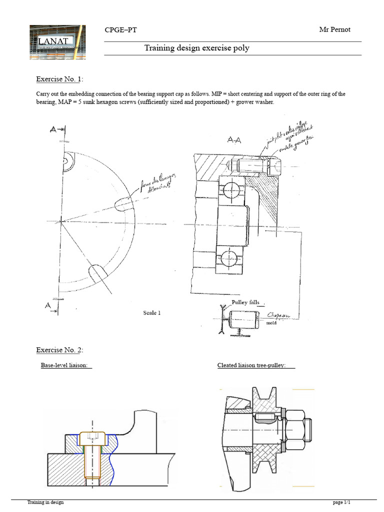 Design Exercises for Mechanical Assemblies | PDF | Screw | Bearing ...