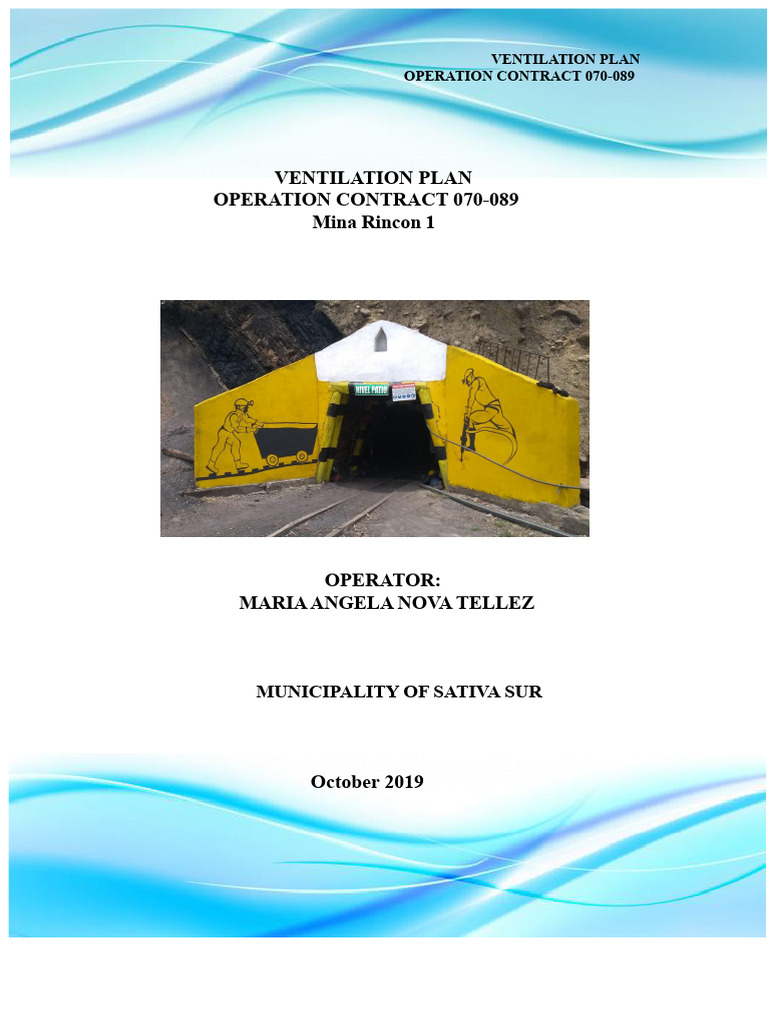 Ventilation Plan Mine Rincon 1 PDF | PDF | Atmosphere Of Earth | Humidity