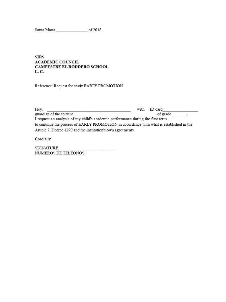Early Promotion Request Form 2018 | PDF