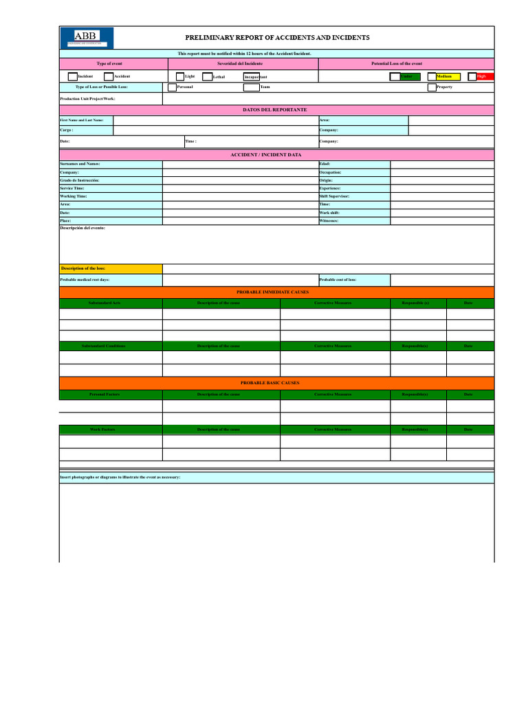 Accident and Incident Preliminary Report | PDF | Safety