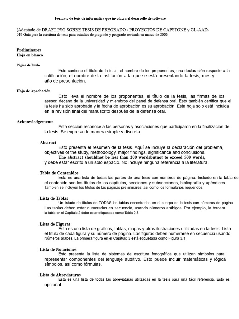 Guía de Formato para Tesis de Informática | PDF | Hipótesis ...