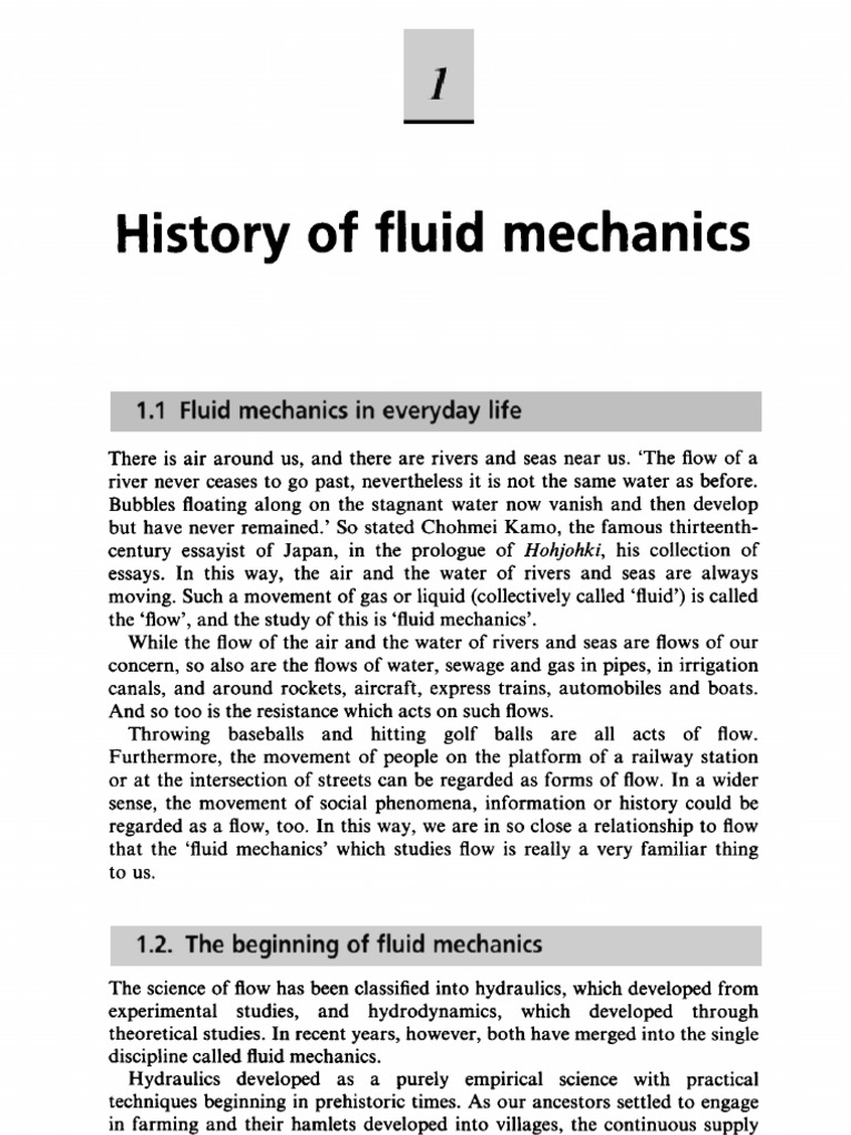 Introduction To Fluid Mechanics - Ch01 | PDF | Fluid Dynamics ...