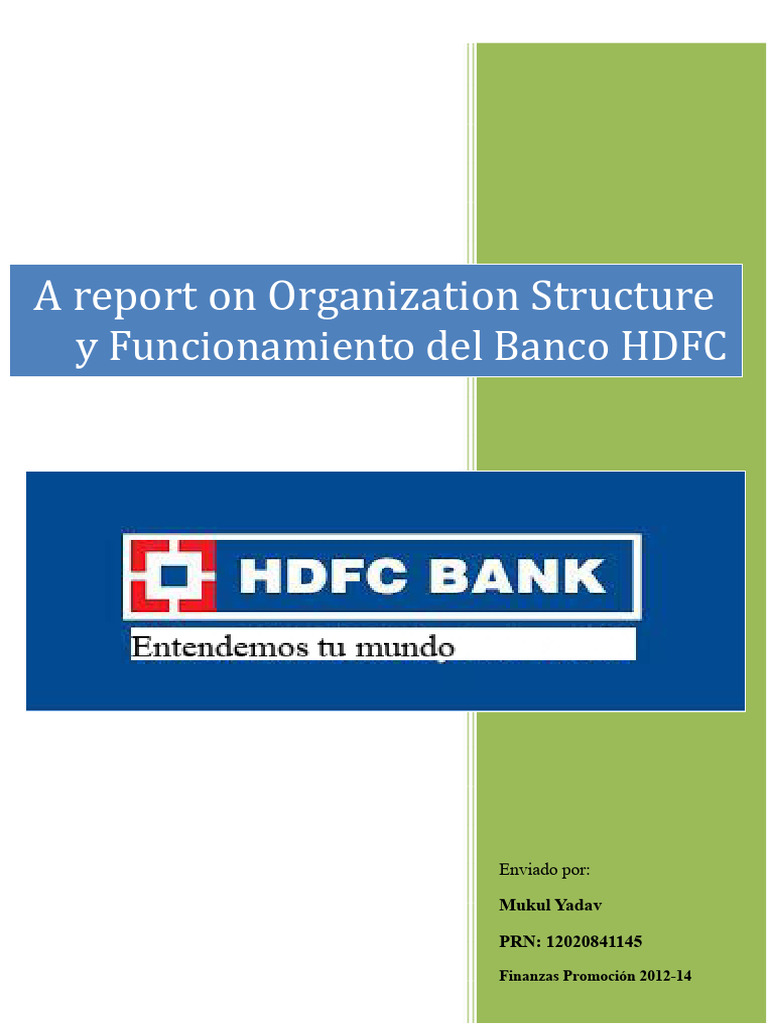 Estructura y Funcionamiento del Banco HDFC | PDF | Bancos | Tarjeta de ...