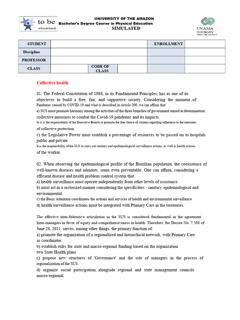 Health Policies in Brazil's SUS System | PDF | Epidemiology | Health Care