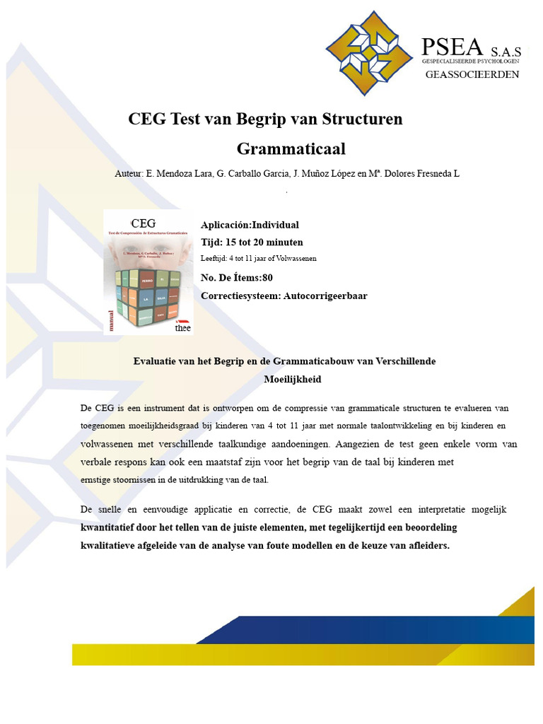 CEG-Test Van Begrip Van Grammaticale Structuren | PDF