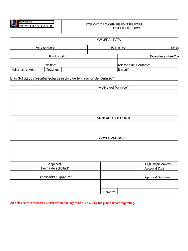 Work Permit Report Format Guide | PDF