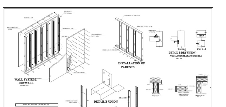 Drywall Installation and Bracket Details | PDF | Drywall ...