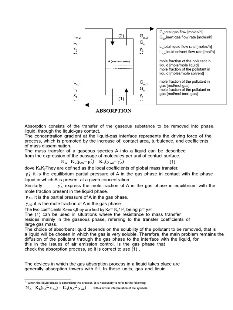 Gas Absorption Tower Design Guide | PDF | Gases | Mole (Unit)