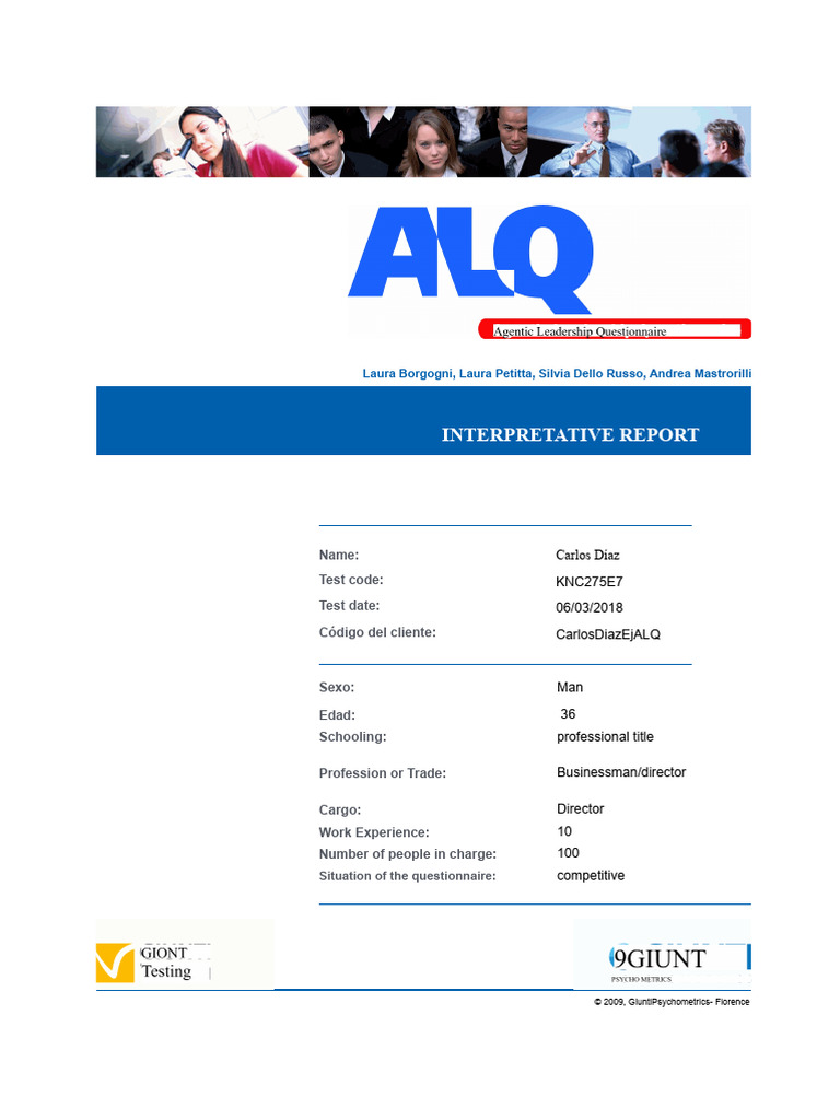 ALQ Leadership Style Interpretative Report | PDF | Leadership ...