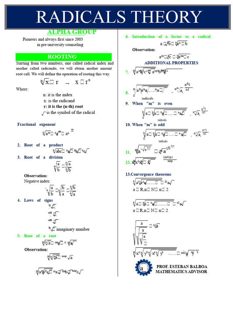 Understanding Radicals in Mathematics | PDF | Mathematics | Number Theory