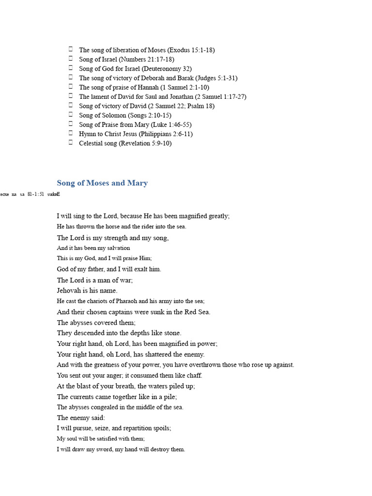Biblical Songs of Praise and Victory | PDF | Books Of Samuel | Old ...