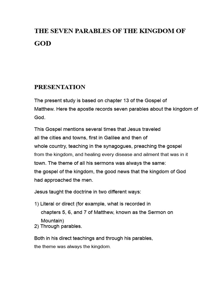 Seven Parables of God's Kingdom Explained | PDF | Gospel Of Matthew | Jesus