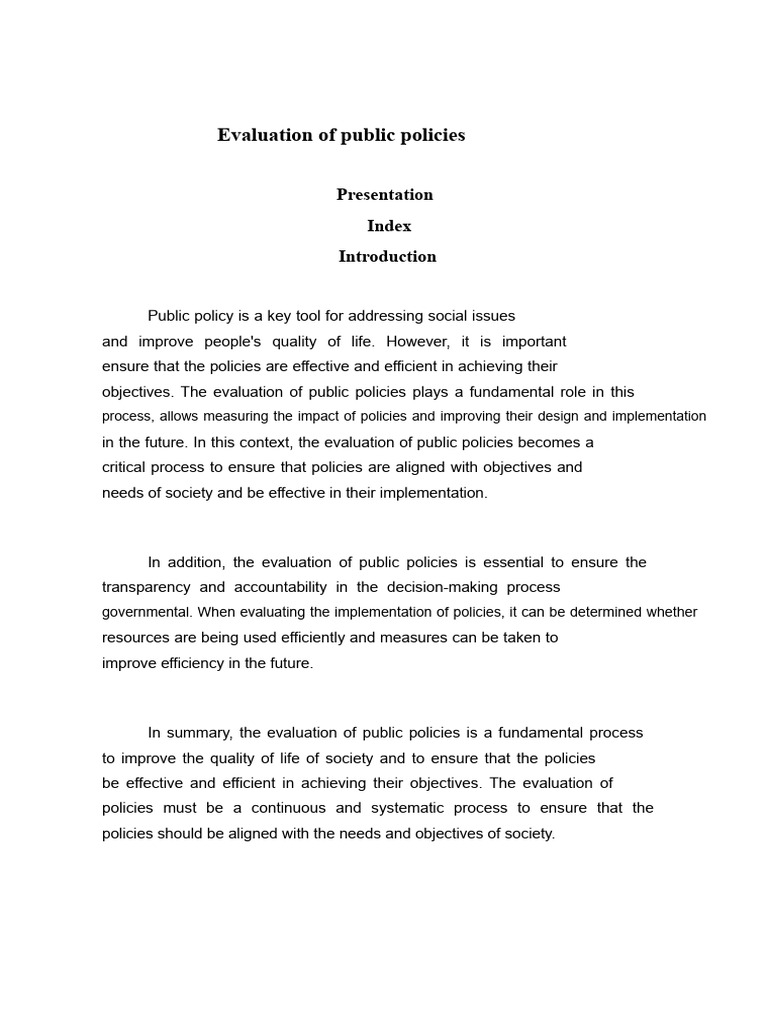 Public Policy Evaluation Strategies | PDF | Evaluation | Policy