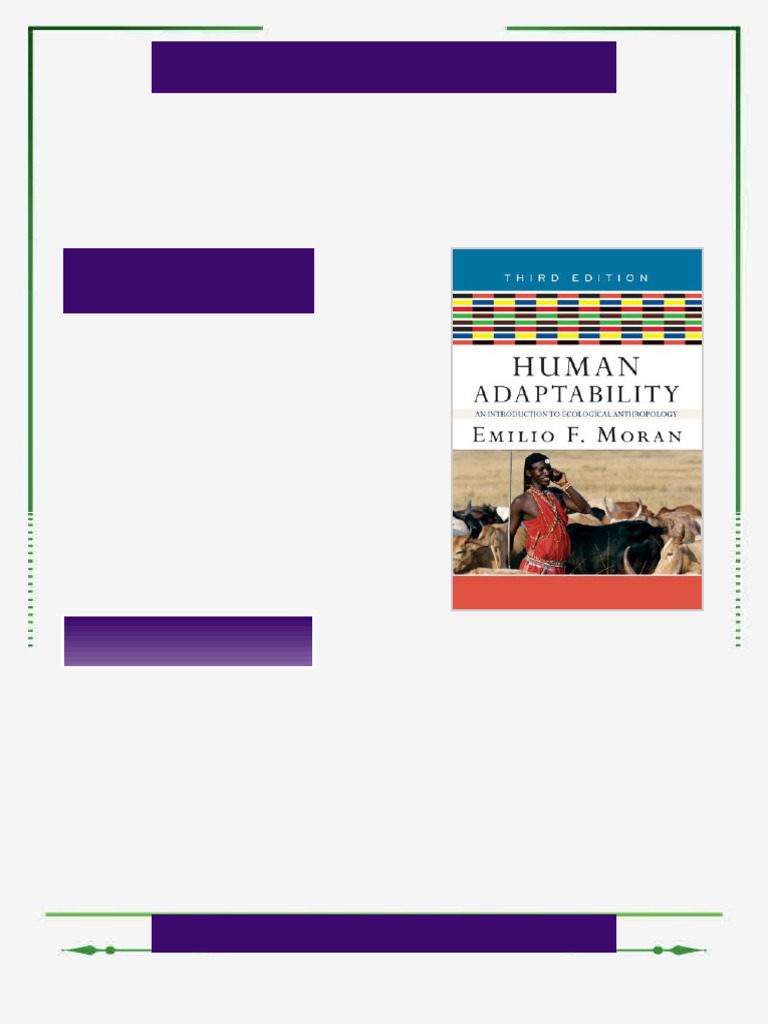Human Adaptability An Introduction to Ecological Anthropology 3. ed ...