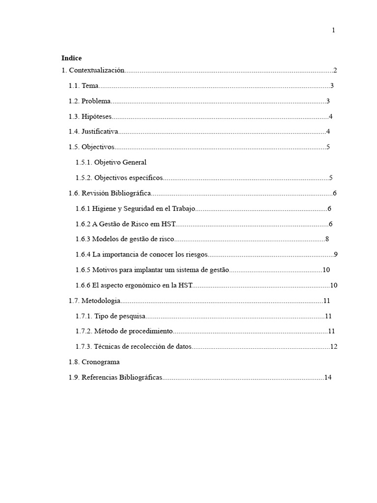 Proyecto de HST | PDF | Riesgo | Seguridad y salud ocupacional