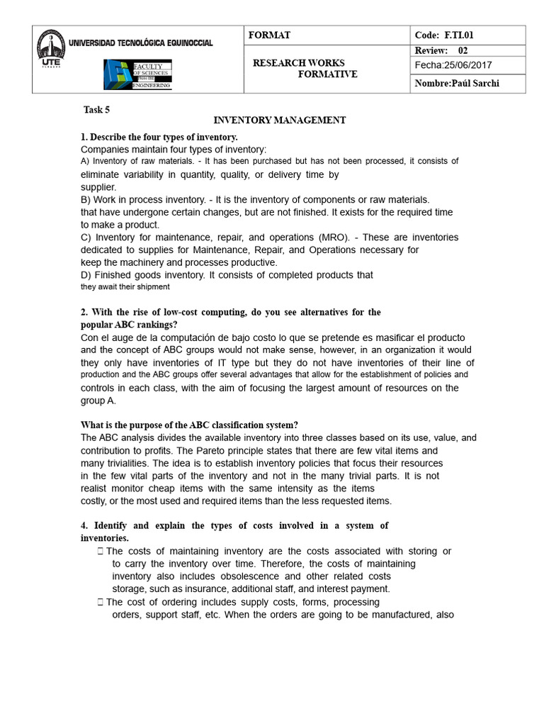 Types of Inventory Management Explained | PDF | Inventory | Business ...