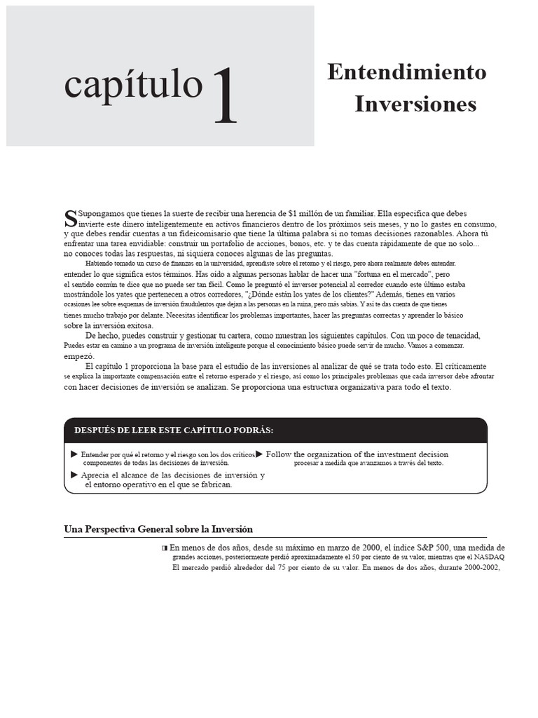 Fundamentos de Inversiones y Riesgos | PDF | Banca de inversión ...