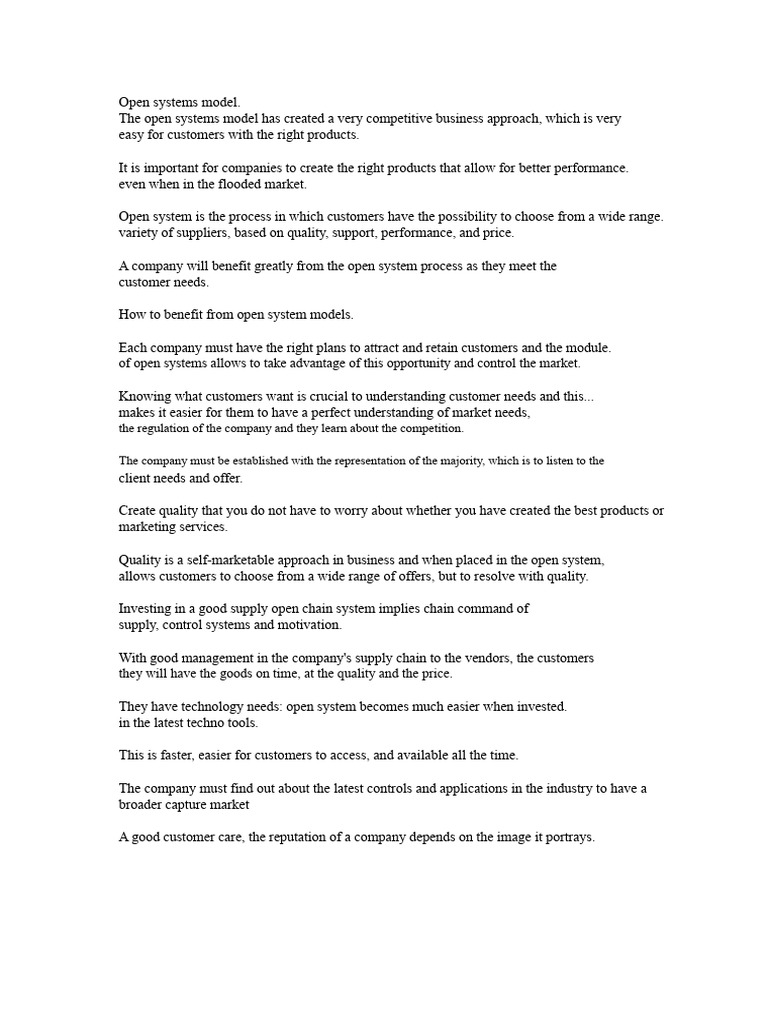 Understanding the Open Systems Model | PDF | System | Customer