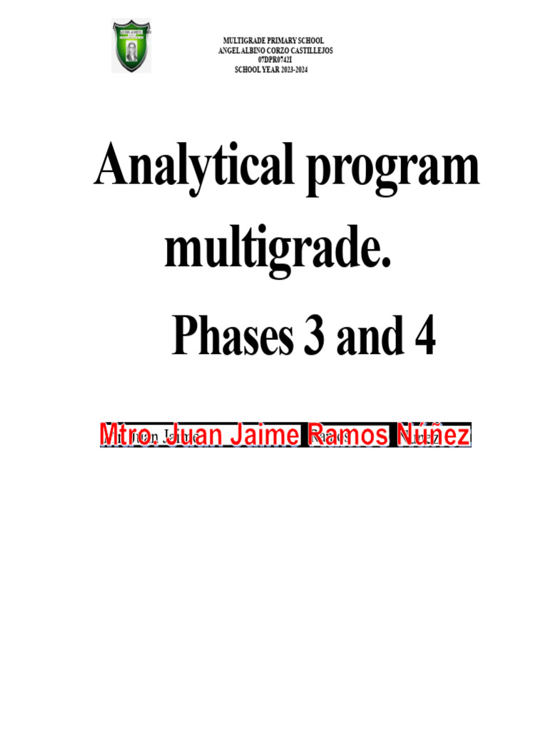 Multigrade Analytical Program 2023-2024 | PDF | Healthy Diet | Foods