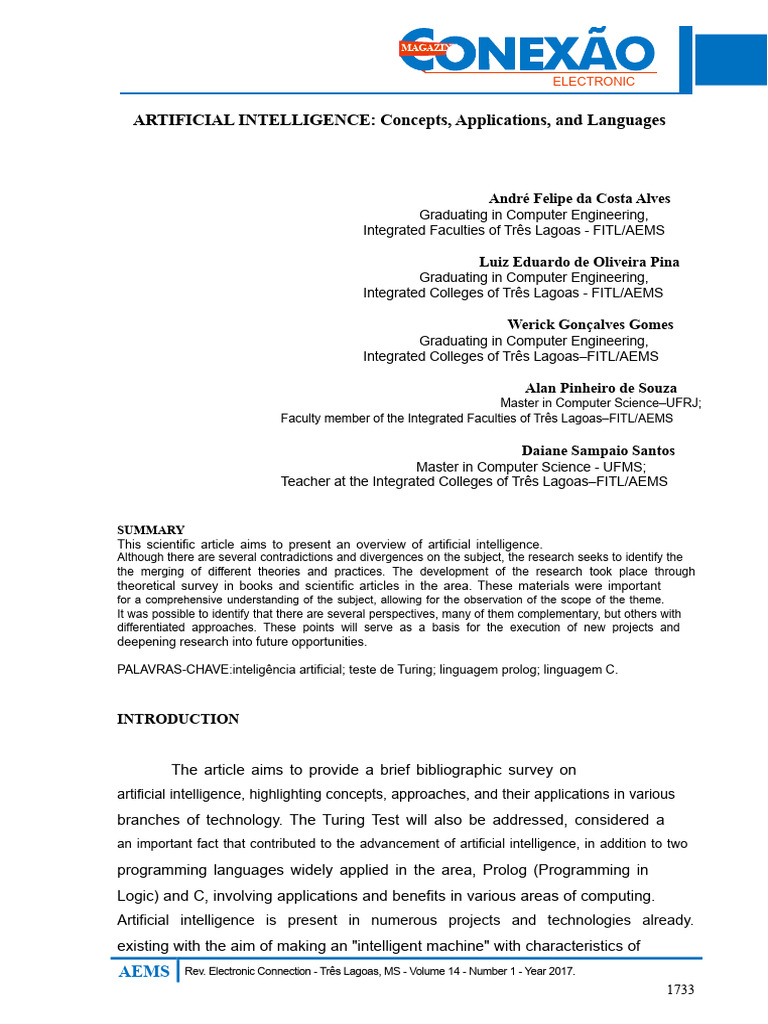 172 ARTIFICIAL INTELLIGENCE Concepts Applications and Languages | PDF ...