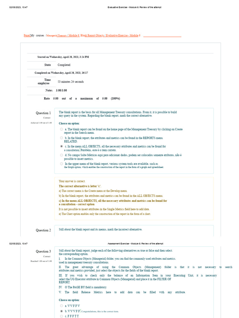 Evaluative Exercise Module 6 Summary | PDF | Menu | Menu (Computing)