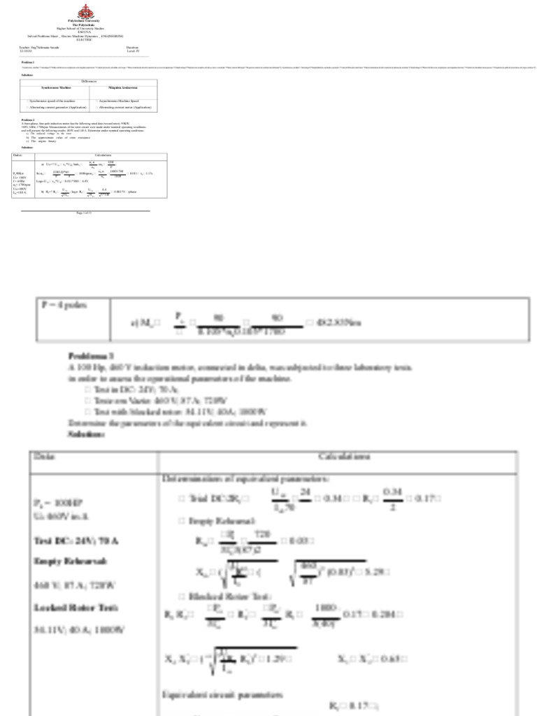 Electric Machine Dynamics Problem Solutions | PDF | Electric Motor ...