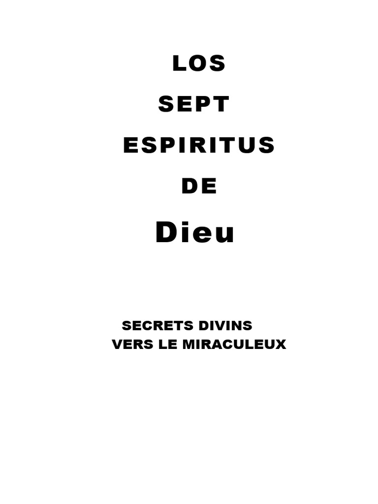 Les Sept Esprits de Dieu : Révélations Surnaturelles | PDF | Dieu ...
