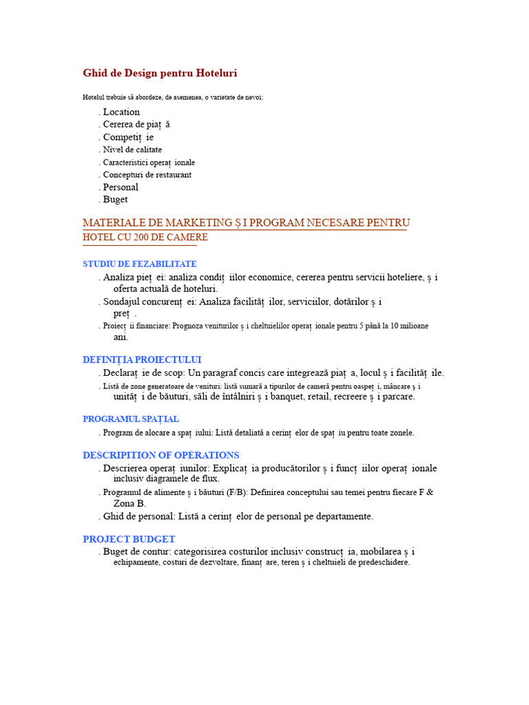 Ghid de Design Pentru Hoteluri | PDF