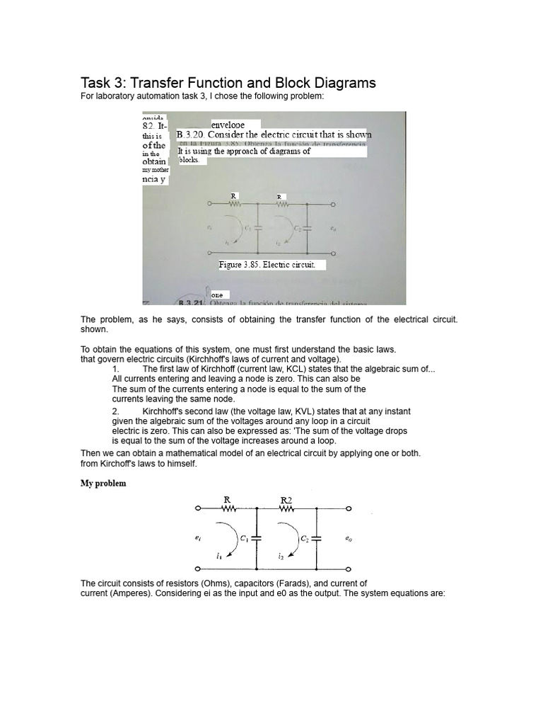 Block Diagram of A Circuit | PDF | Electrical Network | Computer ...