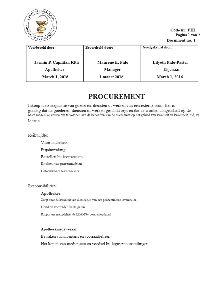Standaard operationele procedure | PDF
